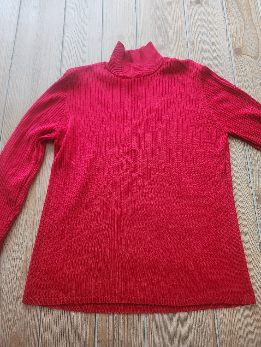 Talbots Ribbed Turtleneck Sweater - Bright Red - Picture 2 of 4